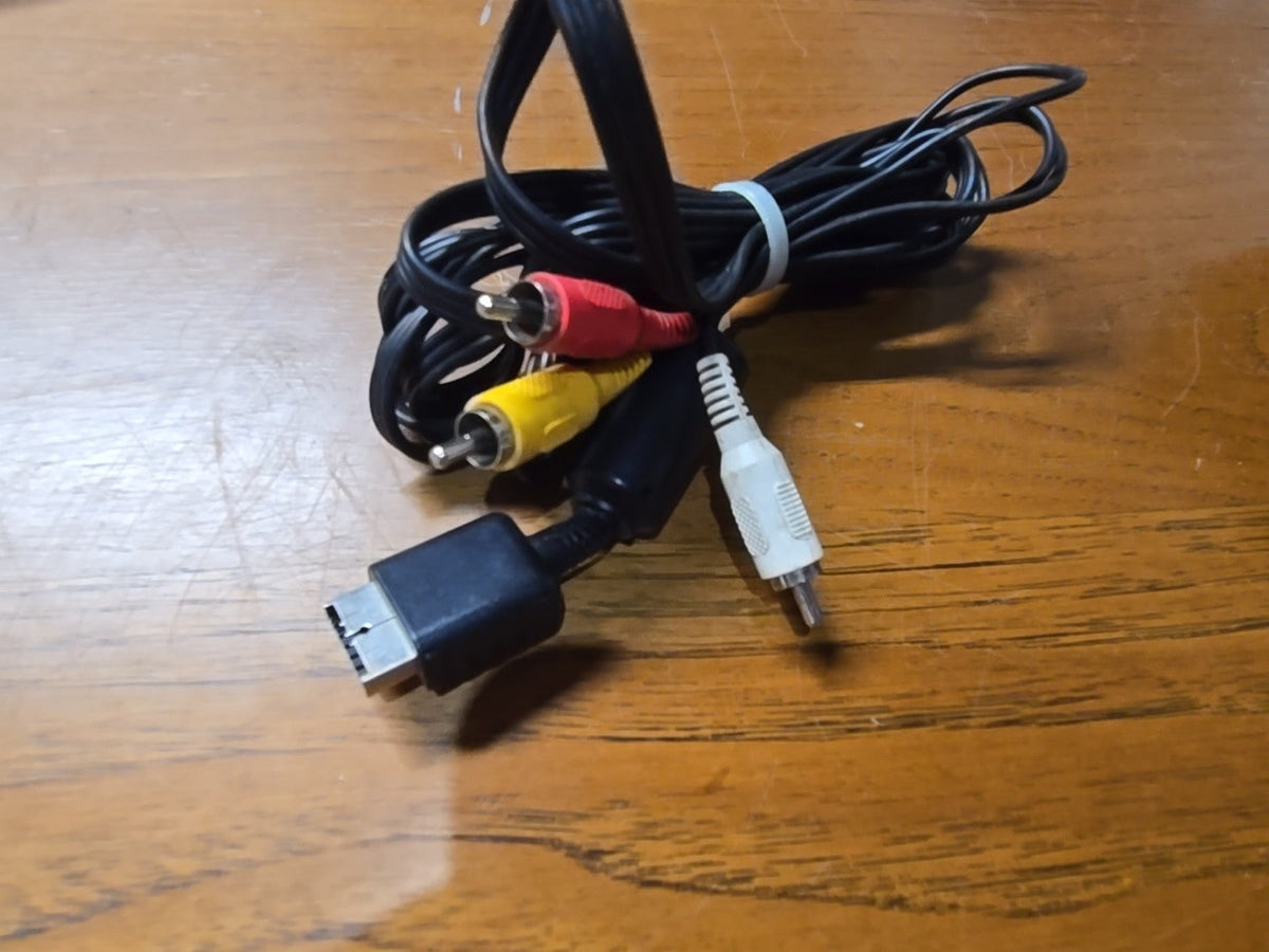 PlayStation Composite Video Cable Black SCPH-10060 PS1 PS2 OEM *NICE*