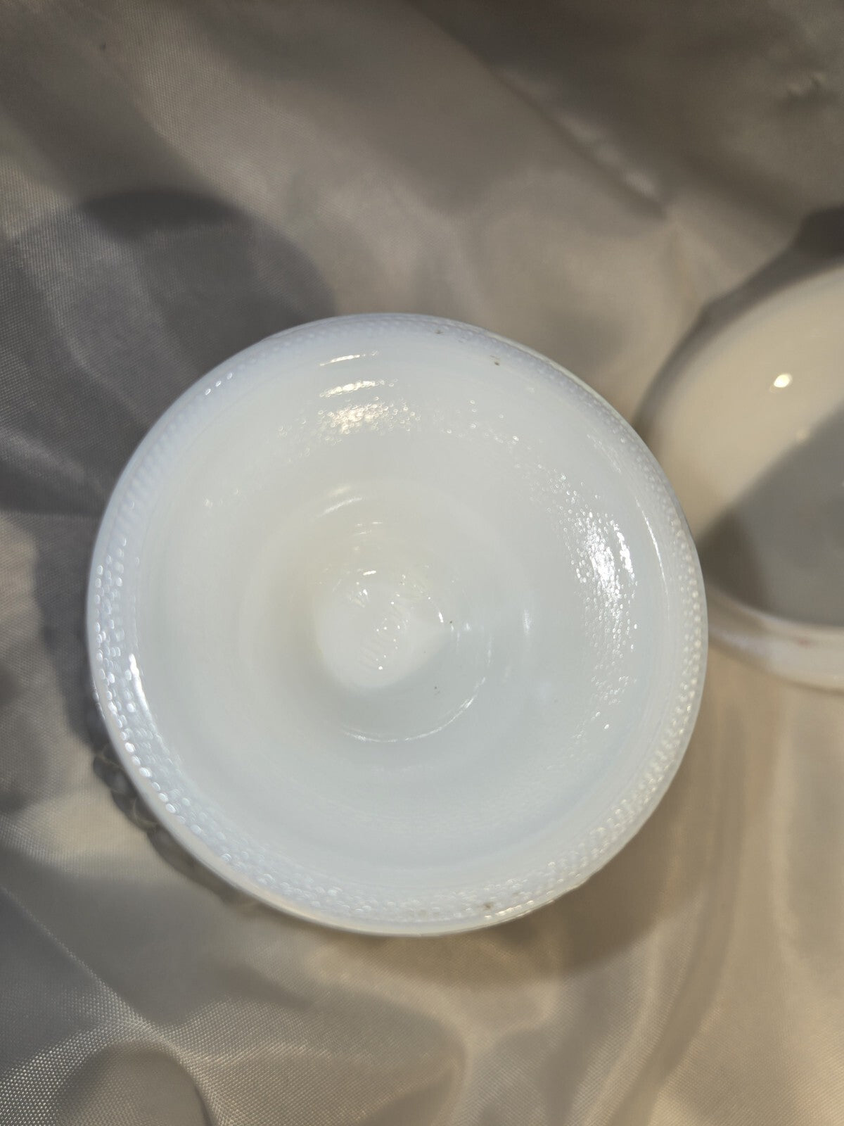 VTG Avon milk glass lidded floral pedestal bowl candy dish white collectible
