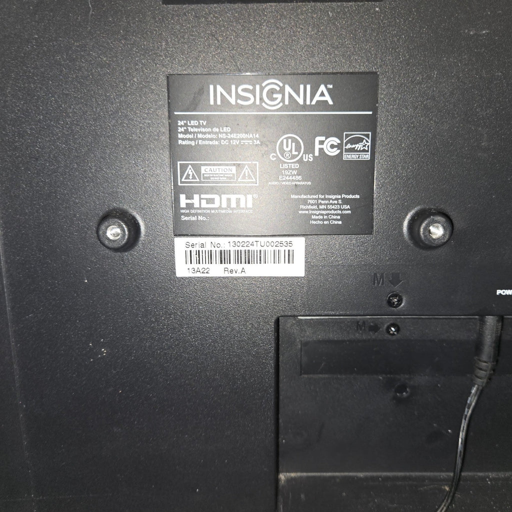 Working Insignia NS-24E400NA14  24” 2 HDMI Led TV