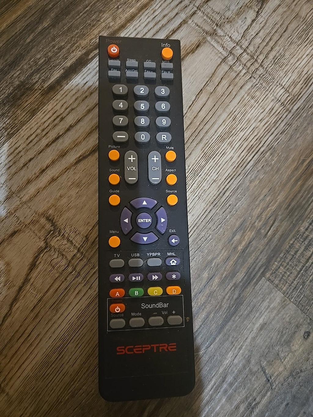 Original TV Remote Control for SCEPTRE SR Television (USED)