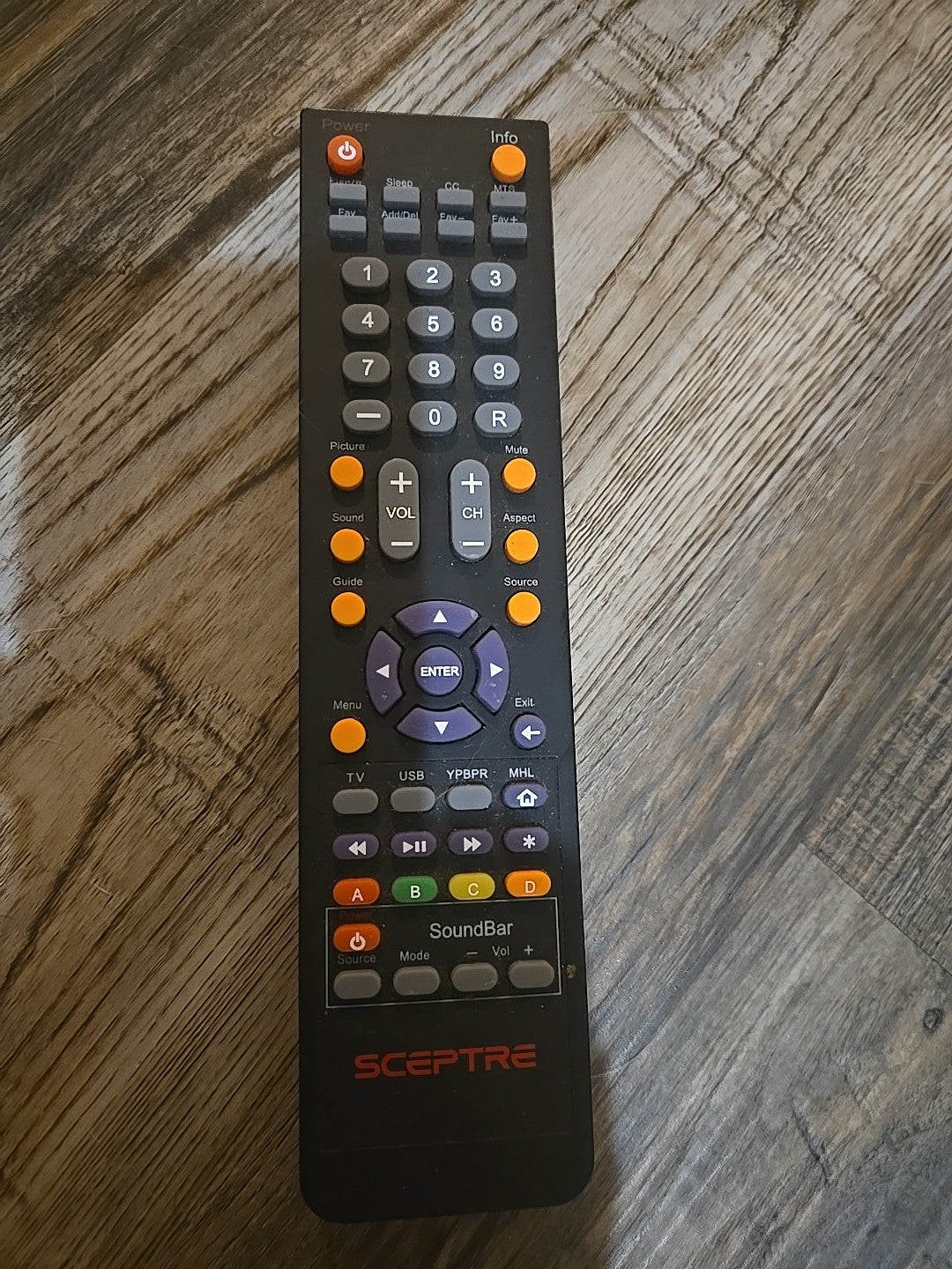 Original TV Remote Control for SCEPTRE SR Television (USED)
