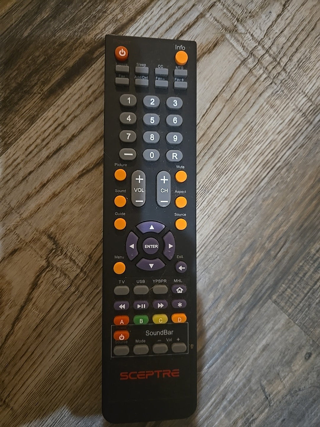 Original TV Remote Control for SCEPTRE SR Television (USED)