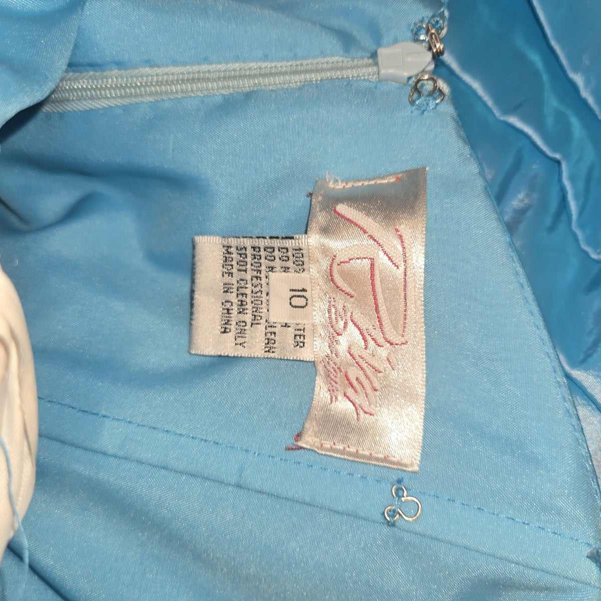 Riva Design Aqua Blue Jeweled Strapless Mini Beaded Formal Dress Size 10