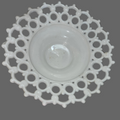 Vintage Milk Glass Open Lacey 10” Bowl 3 1/4” High